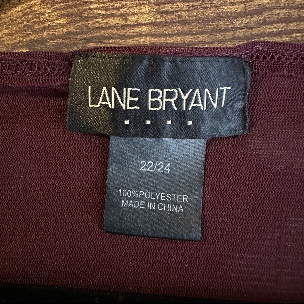 Lane Bryant Top Womens 22/24 Burgundy Blouse Festival Christmas Feminine Boho - Picture 8 of 10
